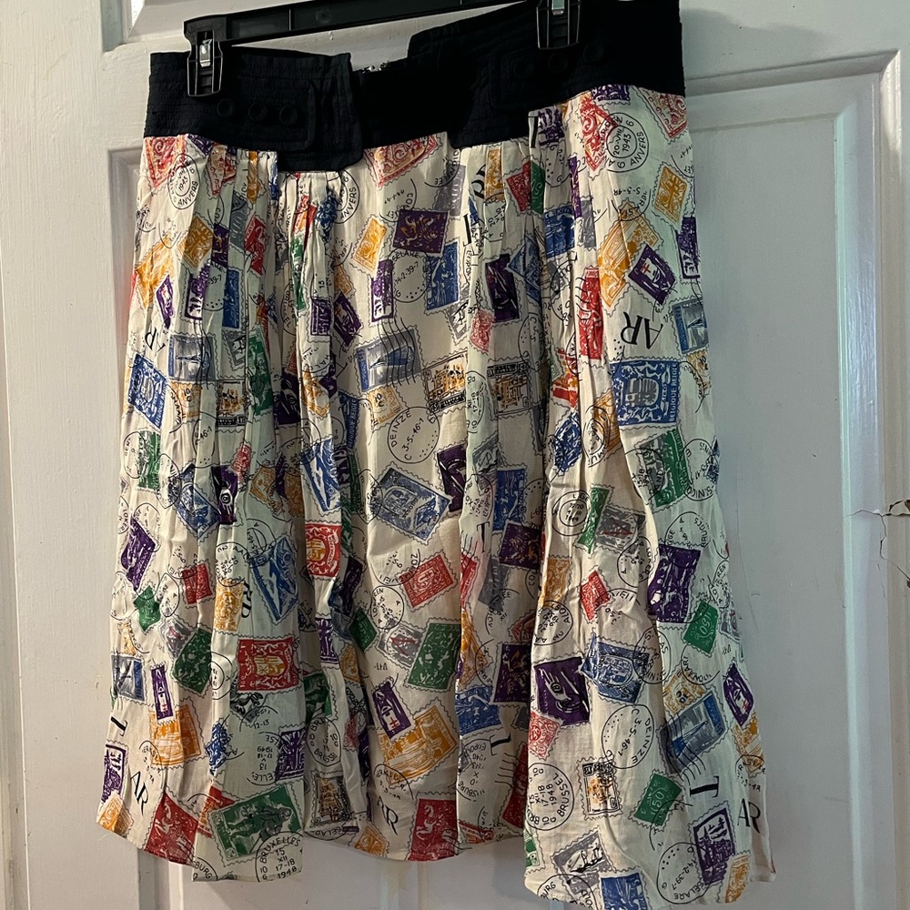 Colorful Stamp Print Skirt